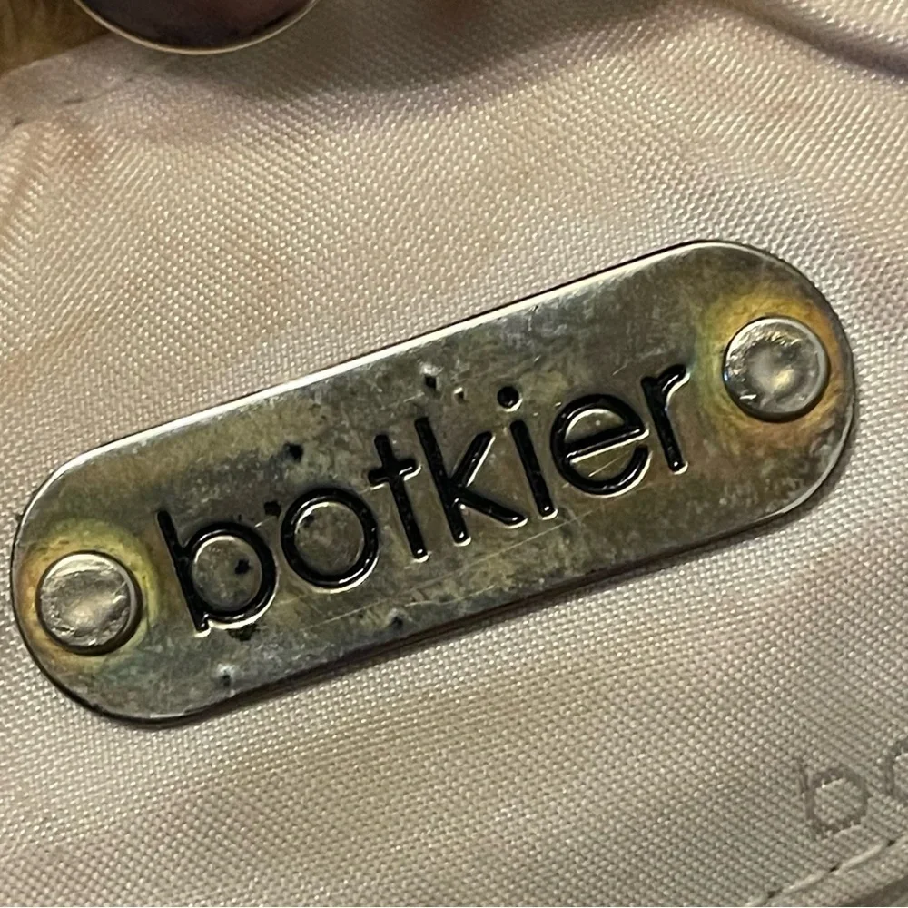Botkier Metallic Leather Trigger Satchel Handbag Tote Gold Hardware